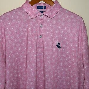 Stitch Golf Polo Shirt XL Pink Floral Performance Stretch Short Sleeve Peru